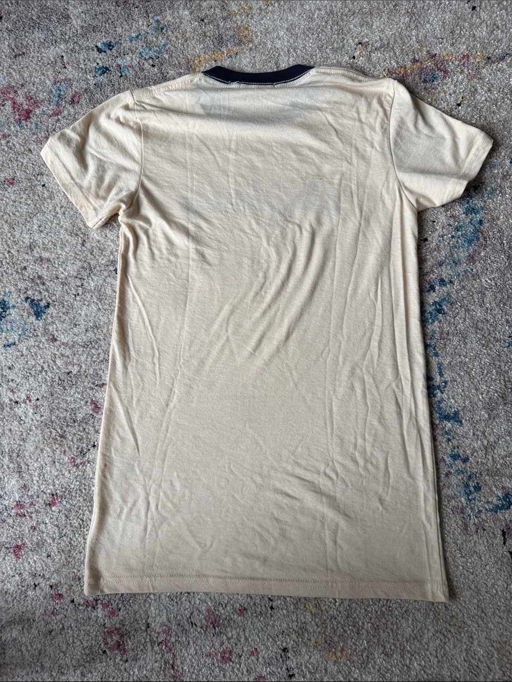 California Script Ringer Tee - Cream with Navy - Picture 5 of 6